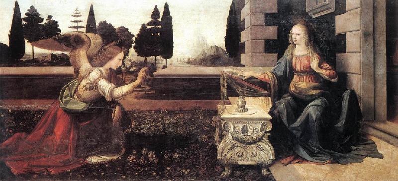  Leonardo  Da Vinci The Annunciation d